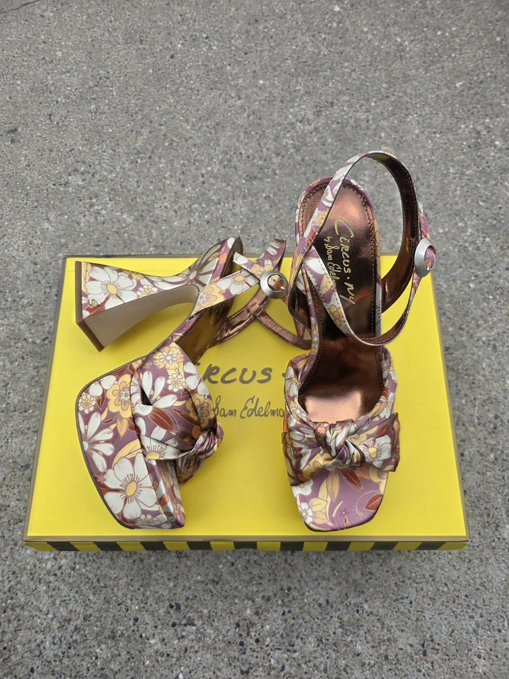 Circus by Sam Edelman Floral Block-Heel Sandals in Mauve Women 9